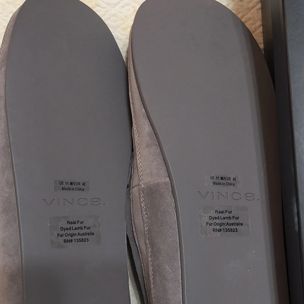 Vince Gibson Shearling Lined Moc Toe Slippers